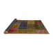 Sideview of Abstract Red Brown Patchwork Rug, abs1257