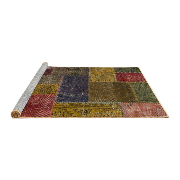 Sideview of Machine Washable Abstract Red Brown Rug, wshabs1257