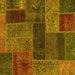 Square Patchwork Yellow Transitional Rug, abs1257yw