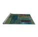 Sideview of Machine Washable Patchwork Light Blue Transitional Rug, wshabs1257lblu