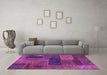 Machine Washable Patchwork Purple Transitional Area Rugs in a Living Room, wshabs1257pur