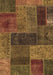 Machine Washable Patchwork Brown Transitional Rug, wshabs1257brn