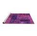 Sideview of Machine Washable Patchwork Purple Transitional Area Rugs, wshabs1257pur