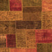 Square Patchwork Orange Transitional Rug, abs1257org