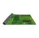 Sideview of Patchwork Green Transitional Rug, abs1257grn