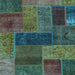 Square Patchwork Light Blue Transitional Rug, abs1257lblu