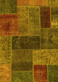 Patchwork Yellow Transitional Rug, abs1257yw