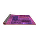 Sideview of Patchwork Purple Transitional Rug, abs1257pur