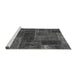 Sideview of Machine Washable Patchwork Gray Transitional Rug, wshabs1257gry