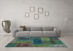 Machine Washable Patchwork Light Blue Transitional Rug in a Living Room, wshabs1257lblu