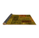 Sideview of Patchwork Yellow Transitional Rug, abs1257yw