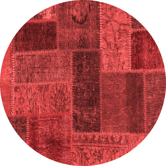Machine Washable Patchwork Red Transitional Rug, wshabs1257red