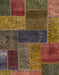 Abstract Red Brown Patchwork Rug, abs1257