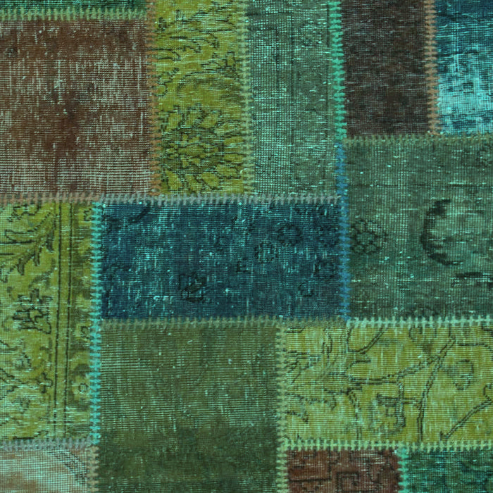 Patchwork Turquoise Transitional Rug, abs1257turq