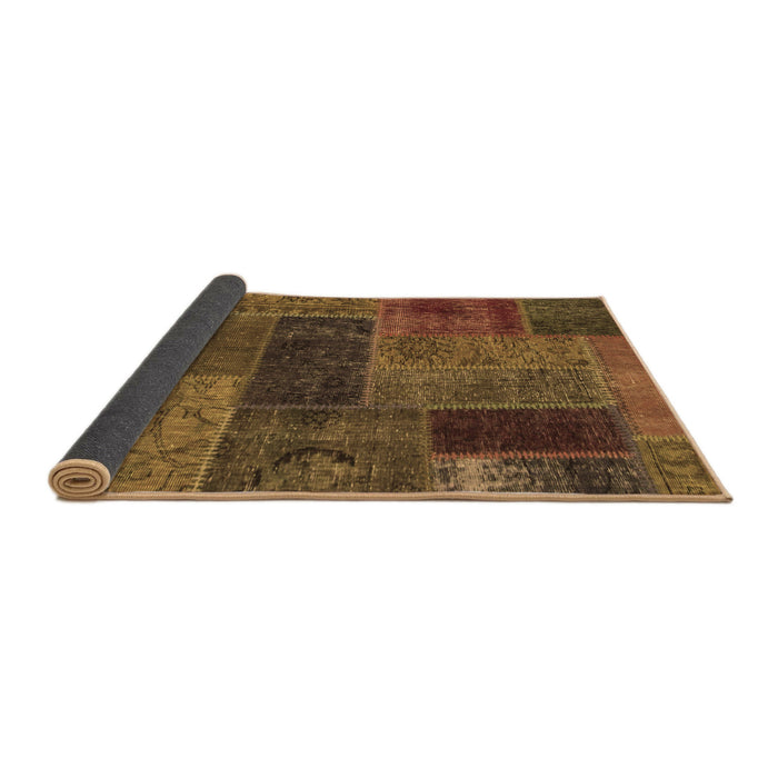 Sideview of Patchwork Brown Transitional Rug, abs1257brn