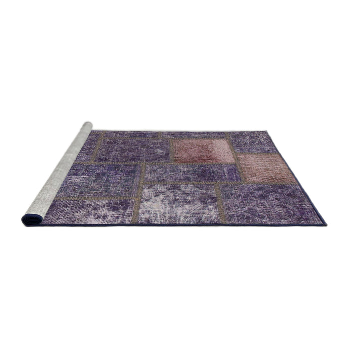 Sideview of Machine Washable Abstract Purple Haze Purple Rug, wshabs1258