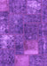 Machine Washable Patchwork Purple Transitional Area Rugs, wshabs1258pur