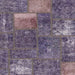 Square Abstract Purple Patchwork Rug, abs1258