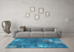 Machine Washable Patchwork Light Blue Transitional Rug in a Living Room, wshabs1258lblu