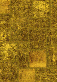 Patchwork Yellow Transitional Rug, abs1258yw