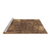 Sideview of Machine Washable Patchwork Brown Transitional Rug, wshabs1258brn