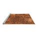 Sideview of Machine Washable Patchwork Orange Transitional Area Rugs, wshabs1258org