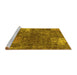 Sideview of Machine Washable Patchwork Yellow Transitional Rug, wshabs1258yw