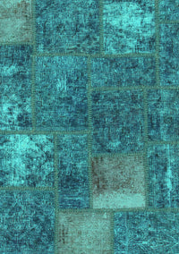 Patchwork Turquoise Transitional Rug, abs1258turq