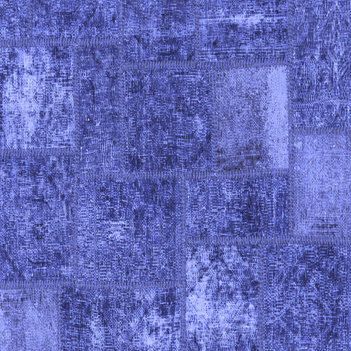 Square Patchwork Blue Transitional Rug, abs1258blu