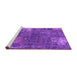 Sideview of Machine Washable Patchwork Purple Transitional Area Rugs, wshabs1258pur