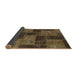 Sideview of Abstract Bakers Brown Patchwork Rug, abs1259