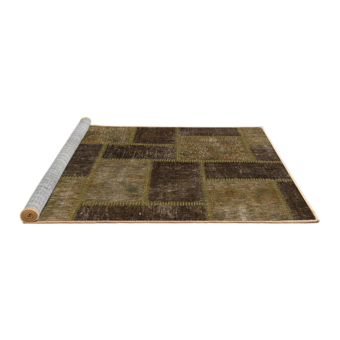 Sideview of Machine Washable Abstract Bakers Brown Rug, wshabs1259