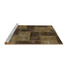 Sideview of Machine Washable Abstract Bakers Brown Rug, wshabs1259