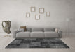 Machine Washable Patchwork Gray Transitional Rug in a Living Room,, wshabs1259gry