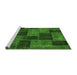 Sideview of Machine Washable Patchwork Green Transitional Area Rugs, wshabs1259grn