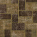 Square Abstract Bakers Brown Patchwork Rug, abs1259