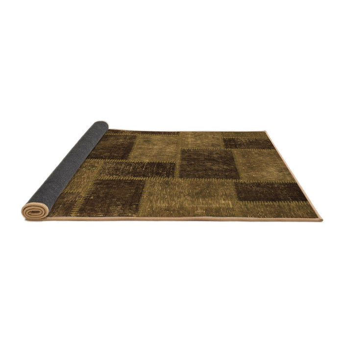 Sideview of Patchwork Brown Transitional Rug, abs1259brn
