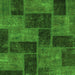 Square Machine Washable Patchwork Green Transitional Area Rugs, wshabs1259grn