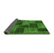 Sideview of Patchwork Green Transitional Rug, abs1259grn