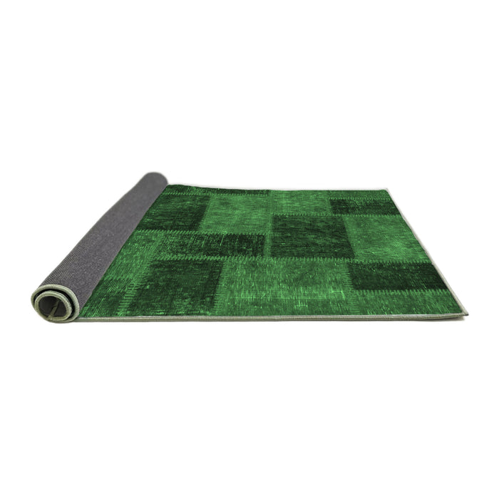 Sideview of Patchwork Emerald Green Transitional Rug, abs1259emgrn