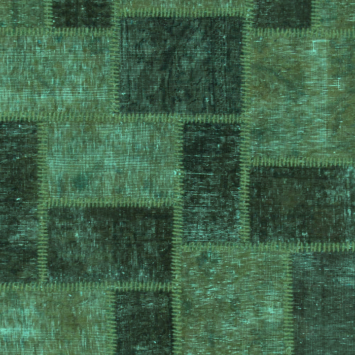 Machine Washable Patchwork Turquoise Transitional Area Rugs, wshabs1259turq