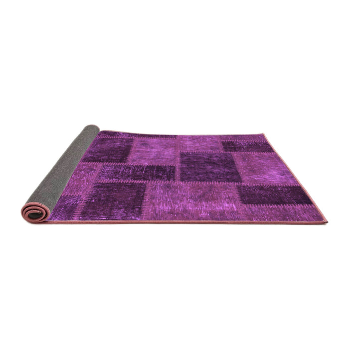 Sideview of Patchwork Purple Transitional Rug, abs1259pur