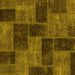 Square Machine Washable Patchwork Yellow Transitional Rug, wshabs1259yw