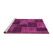 Sideview of Machine Washable Patchwork Pink Transitional Rug, wshabs1259pnk