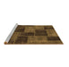 Sideview of Machine Washable Patchwork Brown Transitional Rug, wshabs1259brn