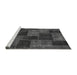 Sideview of Machine Washable Patchwork Gray Transitional Rug, wshabs1259gry