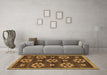 Machine Washable Abstract Brown Modern Rug in a Living Room,, wshabs125brn