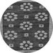 Round Machine Washable Abstract Gray Modern Rug, wshabs125gry