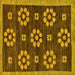 Square Abstract Yellow Modern Rug, abs125yw