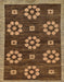 Abstract Red Brown Modern Rug, abs125